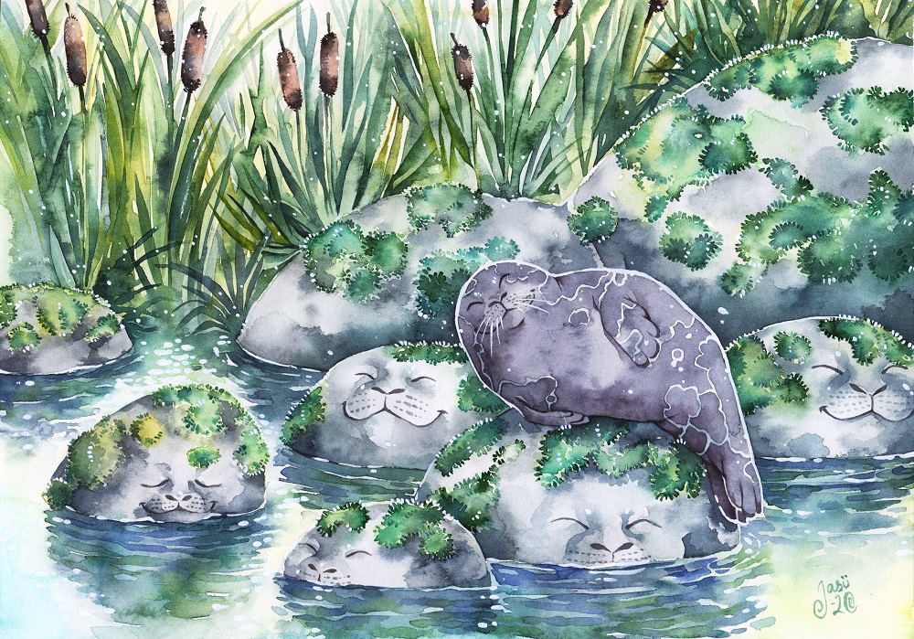 Print - Happy Seal with Friends